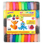 Пластилин суперлегк.60шт.600г ЮНЛАНДИЯ 106981 со стеком (пакет)