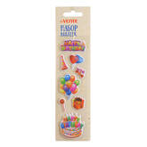 Наклейки д/декора 8004007 Happy birhday объемн.ассорти