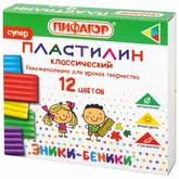 Пластилин 12цв.120г ПИФАГОР 106505 Эники-Беники супер со стеком