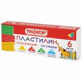 Пластилин  6цв. 90г ПИФАГОР 106674 Веселая такса со стеком