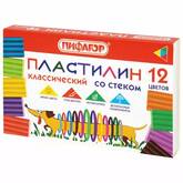 Пластилин 12цв.180г ПИФАГОР 106675 Веселая такса со стеком