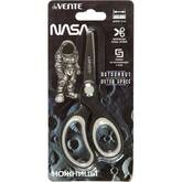 Ножницы 130мм deVENTE 8010517 NASA детск.эргон.пласт.ручки с рез.вставк.