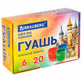 Гуашь  6цв.20мл BRAUBERG 192555 Art пейзаж