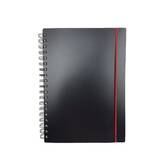 Тетрадь А5  80л.кл.греб.LISTOFF ТПФВ580192 Favorite черн.-красн.пласт.обл.с рез.