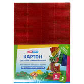 Картон цв.набор А4  5л. 5цв.ARTSPACE КГ5А4_37964 гофр.метал.200г/м2 (пакет)