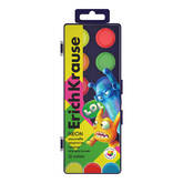 Краски аквар.12цв.ERICH KRAUSE 61371 Jolly Friends Neon пласт.б/к