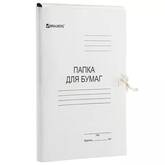 Папка д/бум.с завяз.карт.бел.ДЕЛО 440г/м2 мел.BRAUBERG 110925 до 200л.