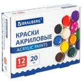 Краски акрил.12цв.20мл BRAUBERG 192564