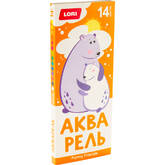 Краски аквар.14цв.LORI Ааф-004 медов.карт.б/к