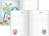 Книжка записная А6+  80л.LISTOFF КЗАК6803004 Aquarelle.Цветы на розовом интегр.кожзам крем.блок