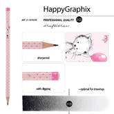 Карандаш дерев.ч/гр.BV HB 21-0030/09 HappyGraphix.Котенок с шариком