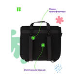 Рюкзак-сумка унив.BERLINGO RU09133 Square black