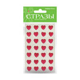 Наклейки д/декора СТРАЗЫ АЛЬТ 2-343/01 Сердечки 12мм ассорти